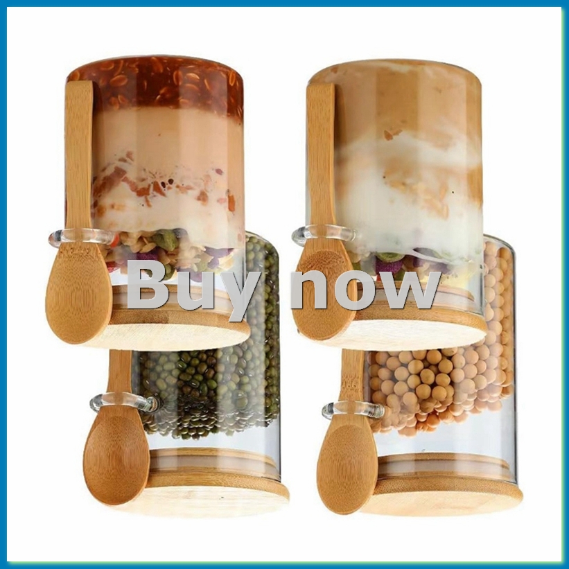 Overnight Oat Jar - Conjunto de 4 Potes de Vidro