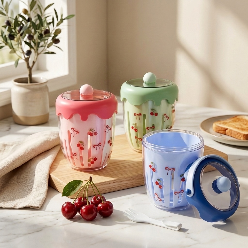Meal Prep Yogurt Containers - Recipiente Portátil de Plástico para Salada