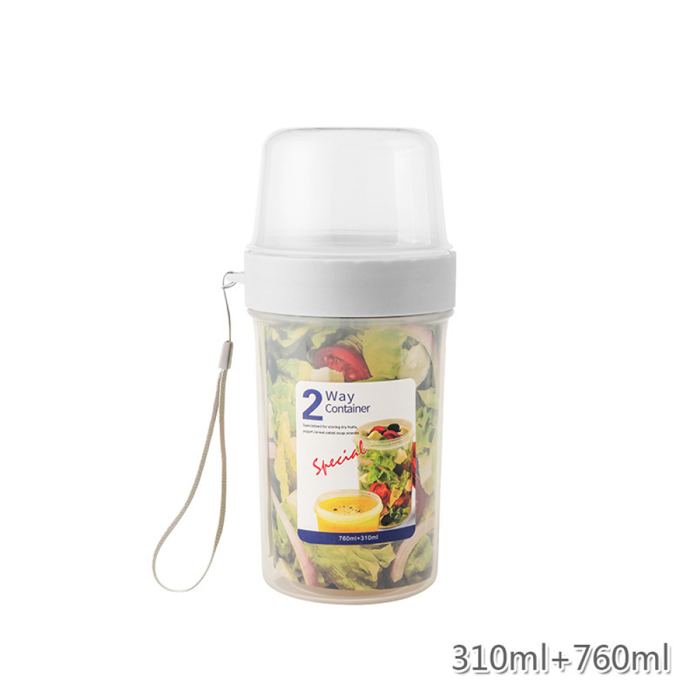 Meal Prep Yogurt Containers - Recipiente Portátil de Dupla Camada à