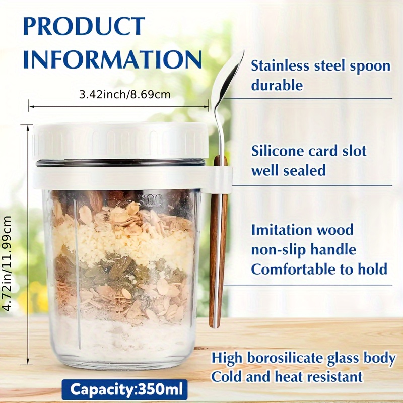 Copo de aveia de vidro de 1 un - Overnight Oat Jar avaliação e preço