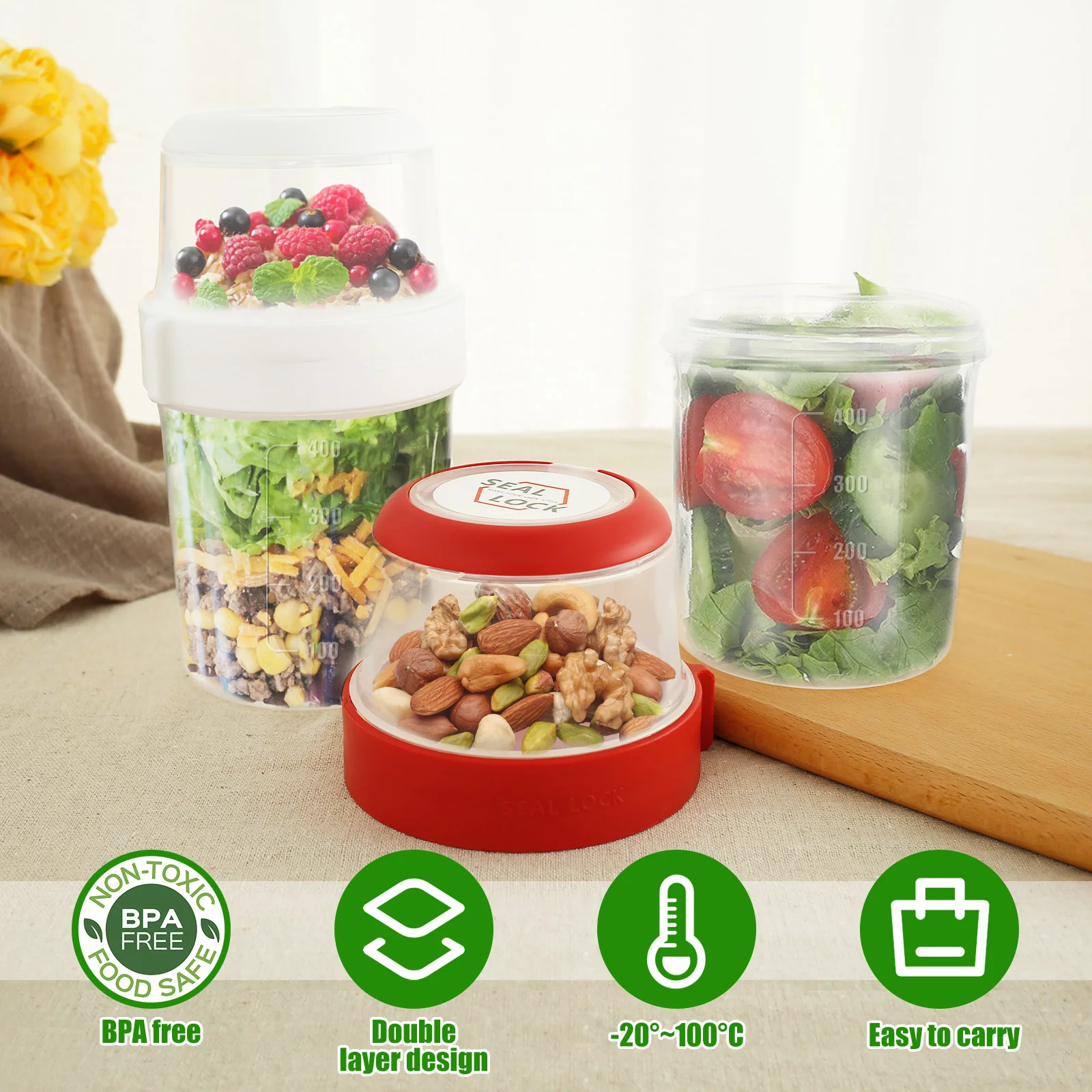 2 pçs copos de café da manhã r - Overnight Oat Jar avaliação e preço