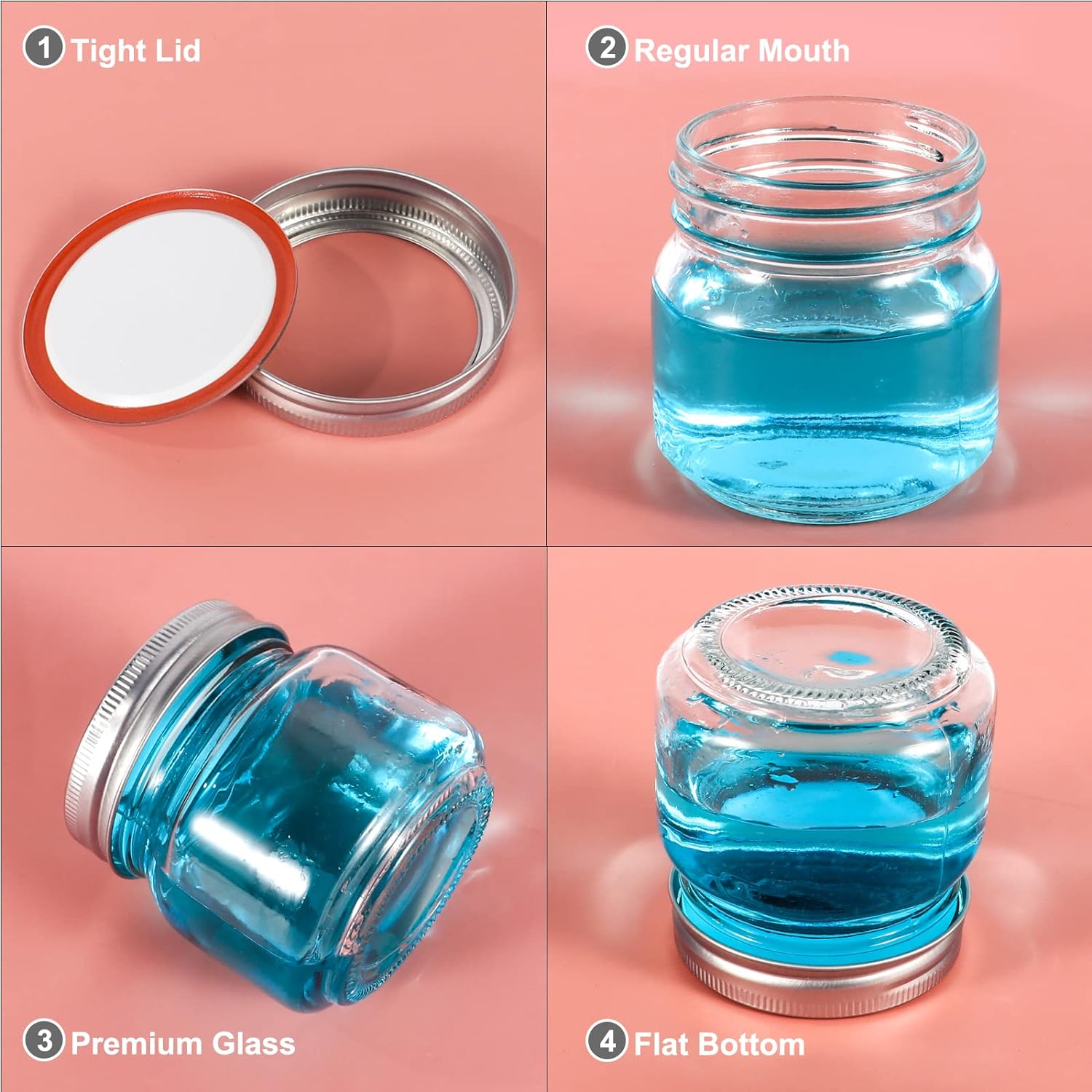 Mason Jars com bandas de tampa - Overnight Oat Jar avaliação e preço