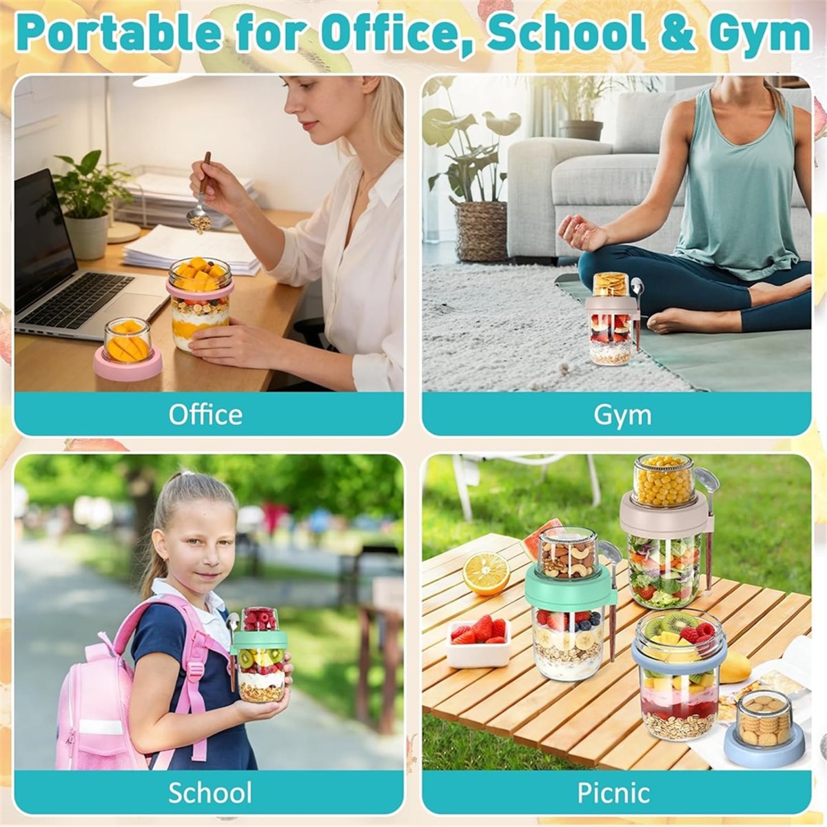 Conjunto de 4 Recipientes Leve - Overnight Oat Jar avaliação e preço