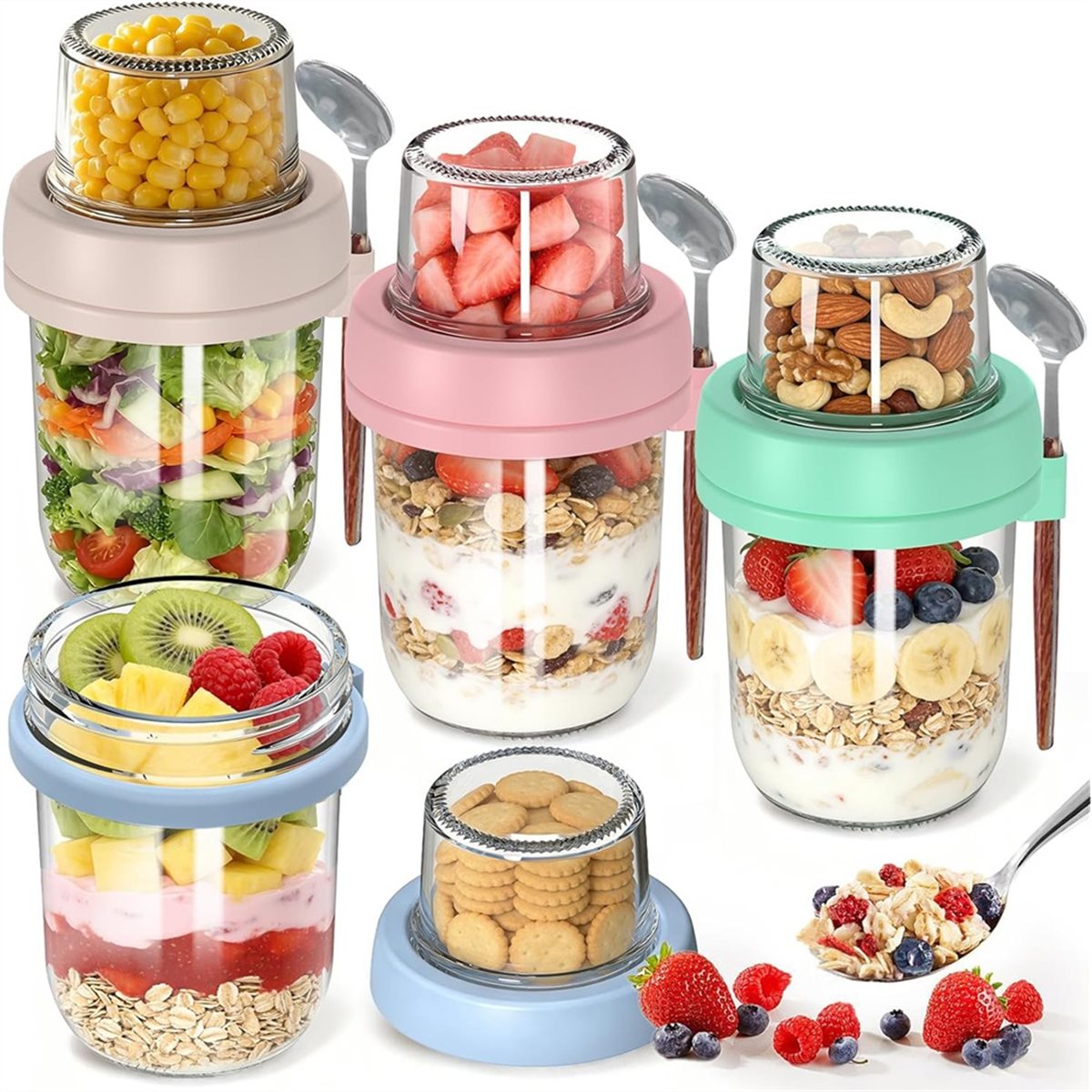 Conjunto de 4 Recipientes Leve - Overnight Oat Jar avaliação e preço