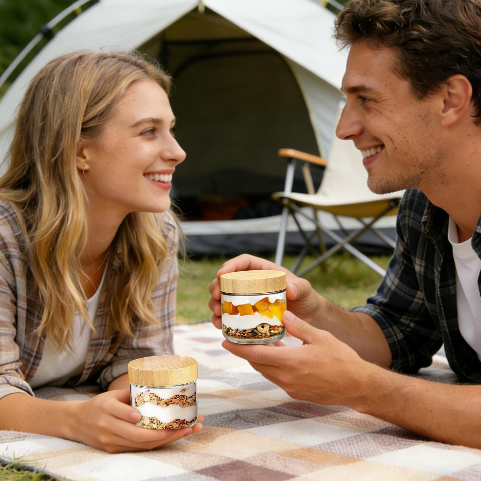 Potes de Vidro de Boca Larga p - Meal Prep Yogurt Containers avaliação e preço