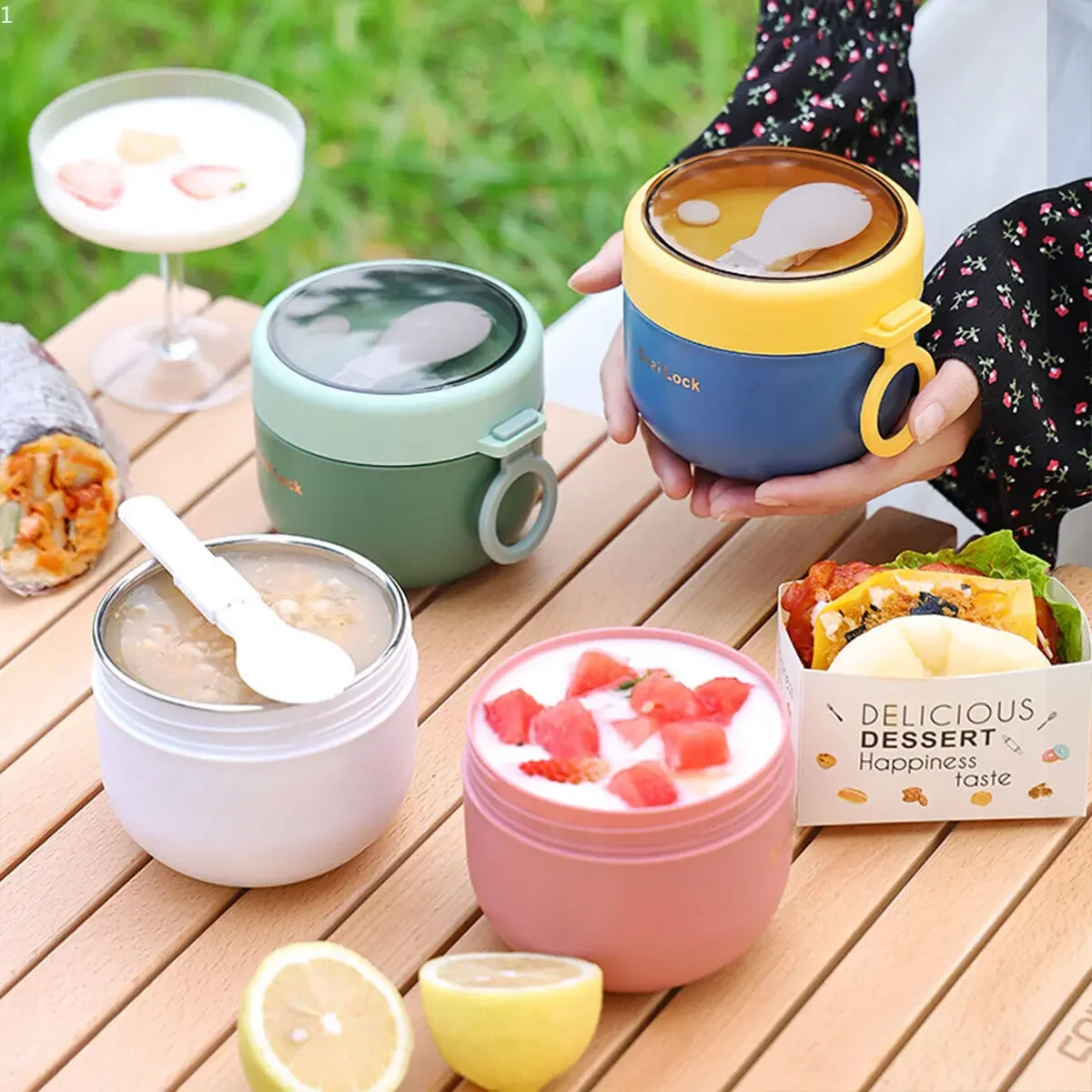 Copos de café da manhã com gar - Meal Prep Yogurt Containers avaliação e preço