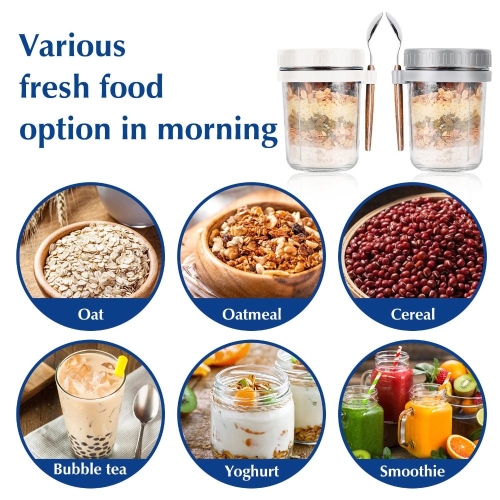 Frasco de iogurte 350ml, frasc - Overnight Oat Jar avaliação e preço