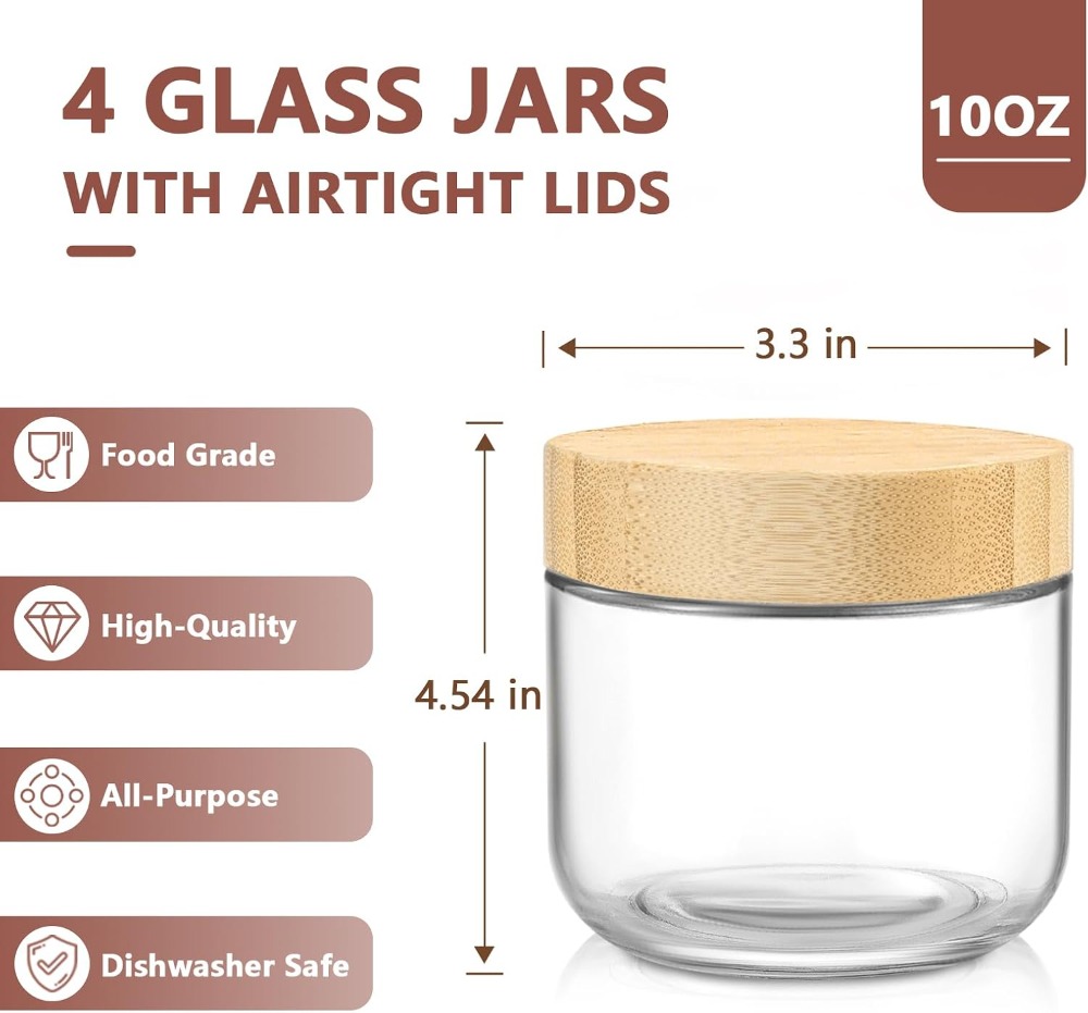 Potes de Vidro Herméticos de B - Meal Prep Yogurt Containers avaliação e preço