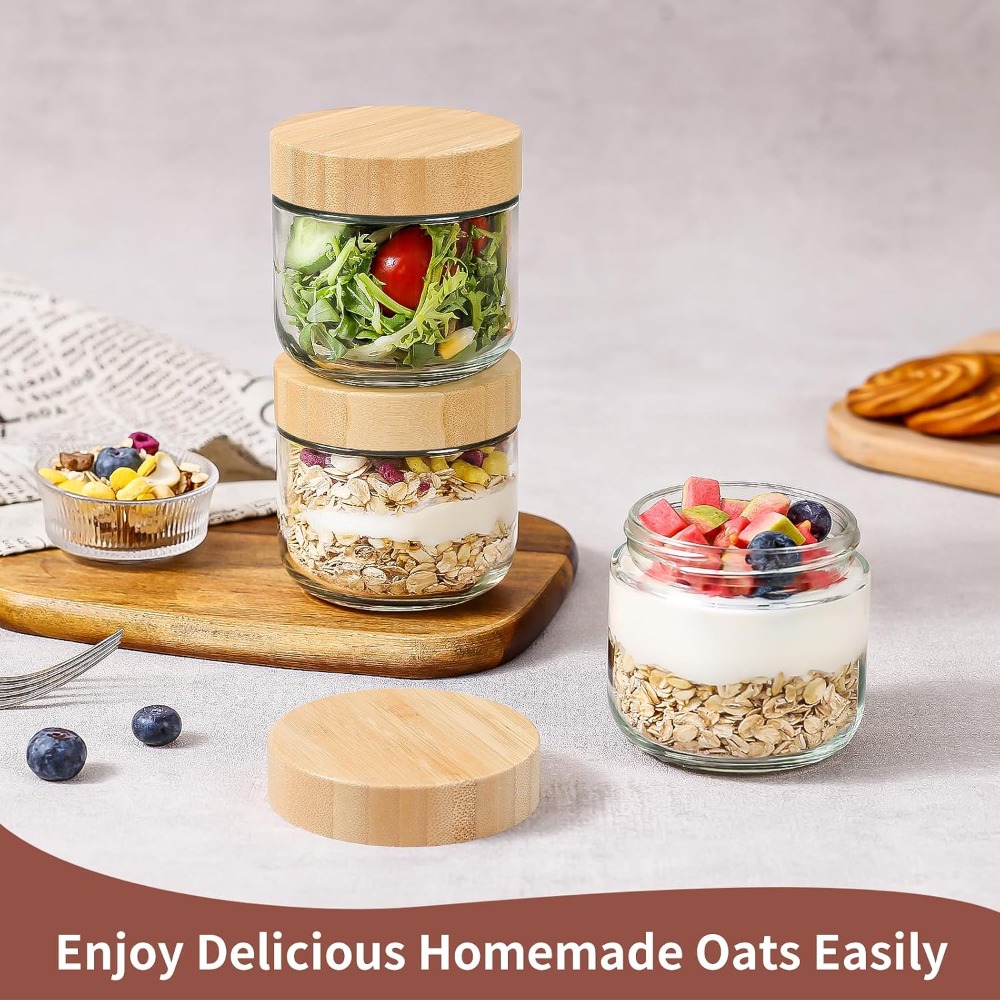 Potes de Vidro Herméticos de B - Meal Prep Yogurt Containers avaliação e preço